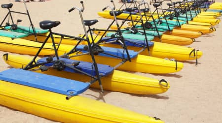 Hydrobikes on a Beach