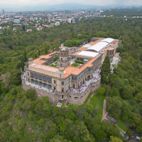 Helicopter View of Chapultepac Castle