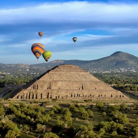Hot Air Balloons over Teotihuacan