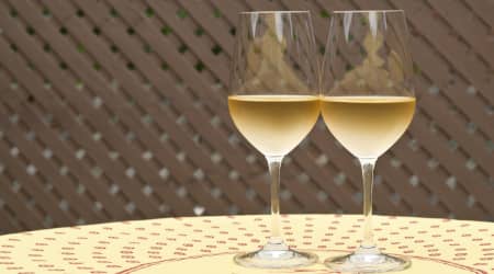 Pair of White Wine Glasses