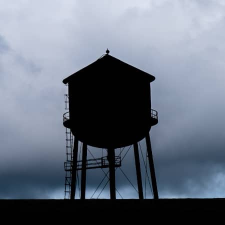 Water tower in Camp North End