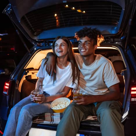 Couple at a Drive In Theater