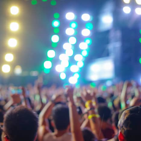 Lights over live music venue