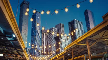 Overhead Lights at Queen Victoria Market