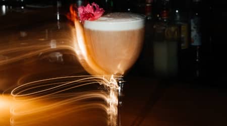 Drink being served at exclusive bar