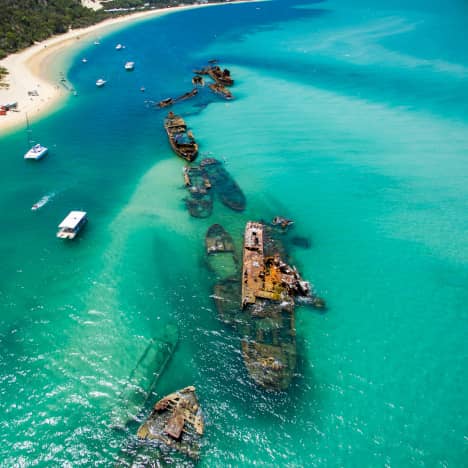 Aerial View of the Morton Bay Shipwreck