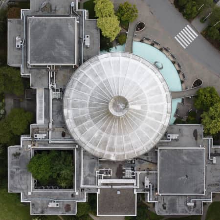 Overhead view of the Museum of Vancouver