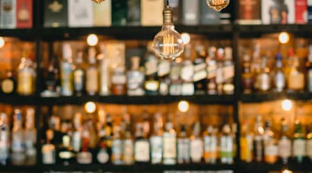 Bar in a speakeasy setting