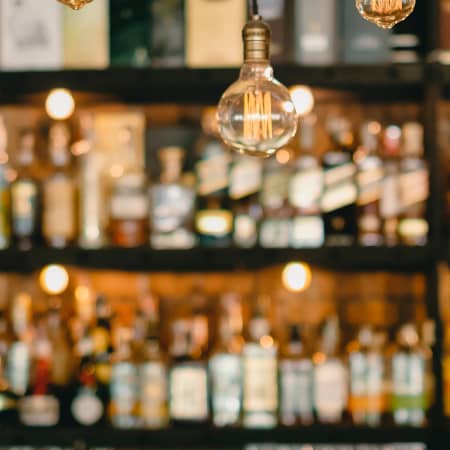 Bar in a speakeasy setting