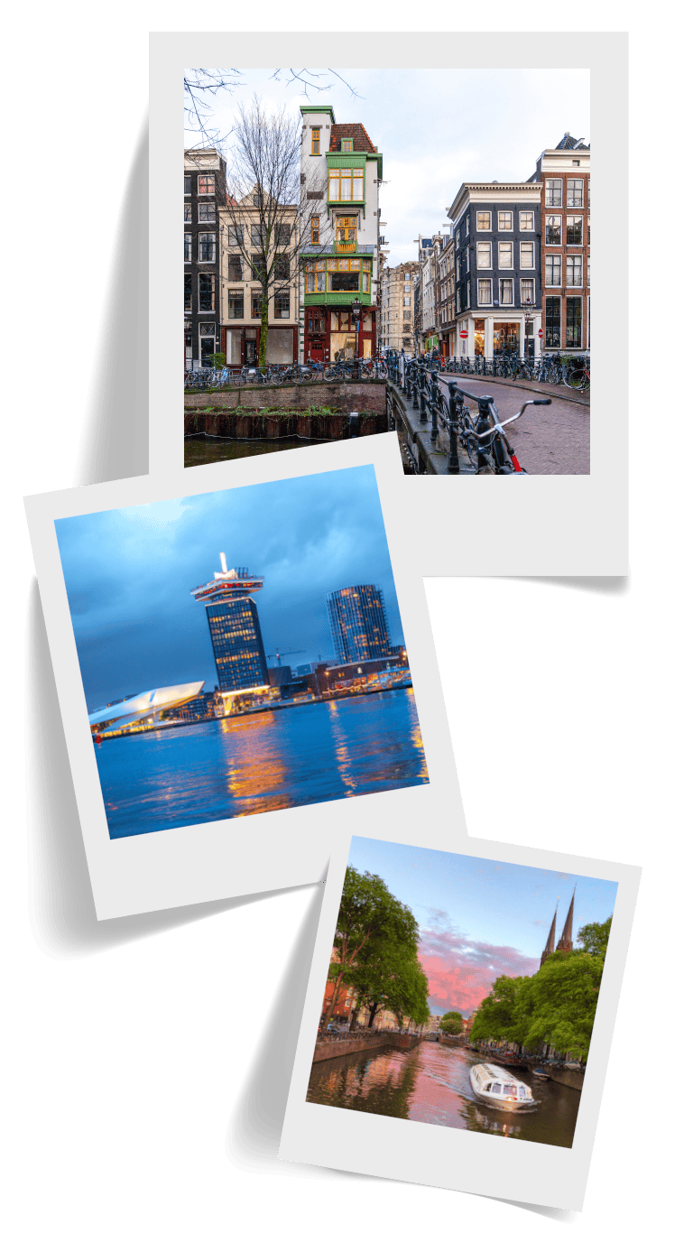 Collage of Polaroid portraits from Amsterdam