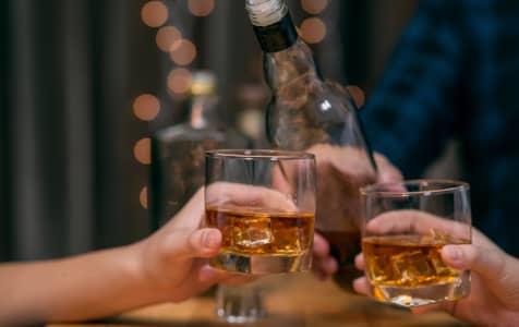 Couple at a whiskey tasting