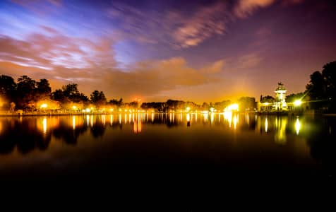 El Retiro after sunet