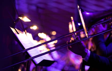 Trombonist in a jazz band