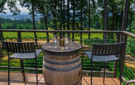 Winery patio in Willamette Valley