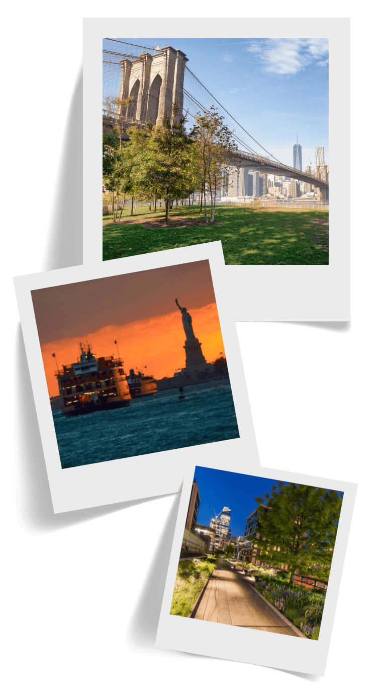 Collage of polaroid photos from New York City